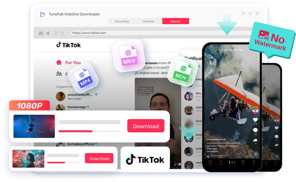 TuneFab VideOne TikTok Downloader Hero Image