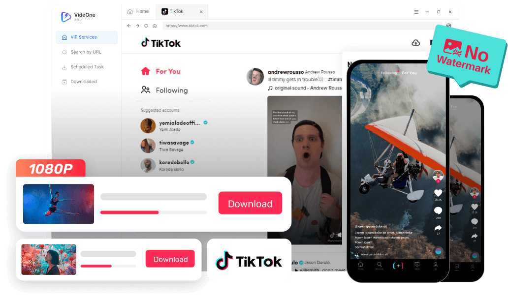 TuneFab VideOne TikTok Downloader Hero Image
