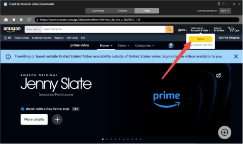  Log in Amazon Prime Video Account in TuneFab Amazon Video Downloader