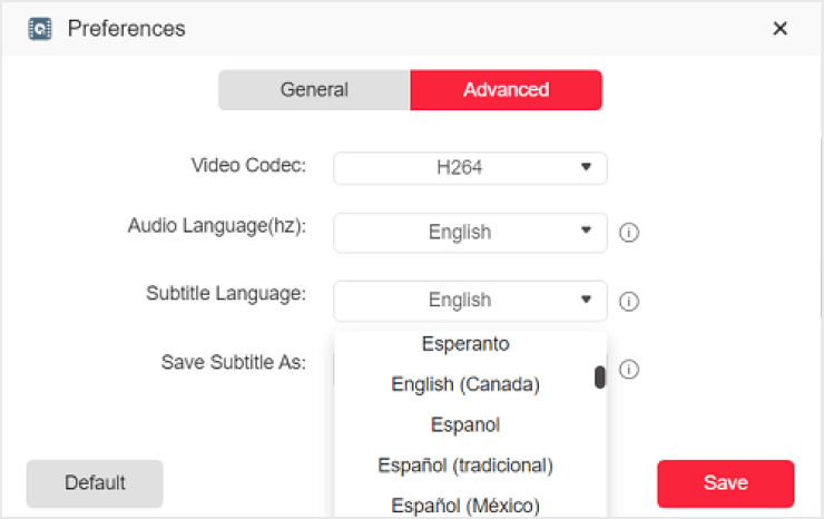 Select Audio and Subtitle Language