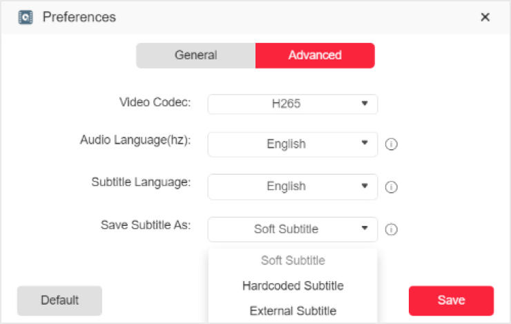  Select A Subtitle Type to Download with Videos