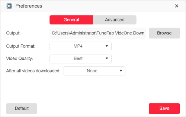 Customize General Output Settings