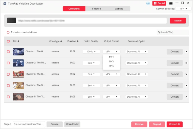  Adjust Output Format and Quality for A Single Netflix Video