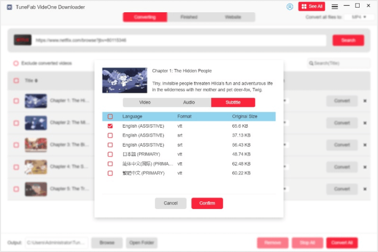  Select Subtitle Language for One Video