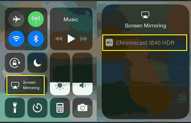 Tap Screen Mirroring iPhone