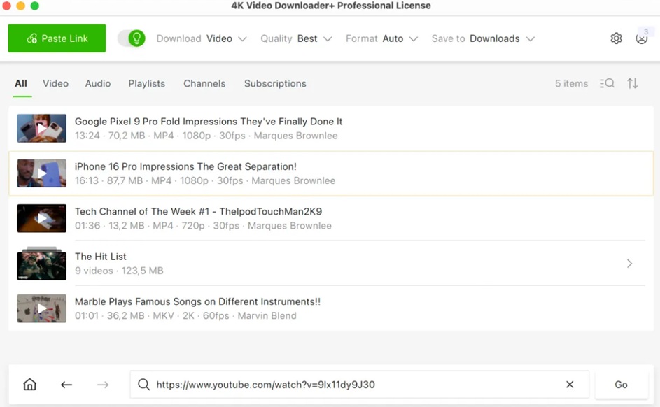 4K Video Downloader Interface