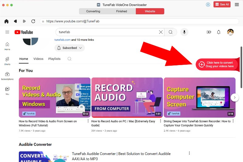 Drag YouTube Content to Download Queue