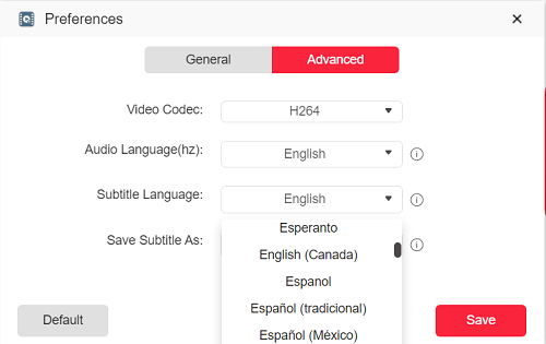 Adjust Subtitle and Audio Language