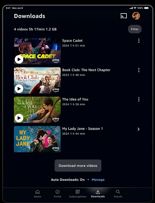 Amazon Prime Video Downloads on App