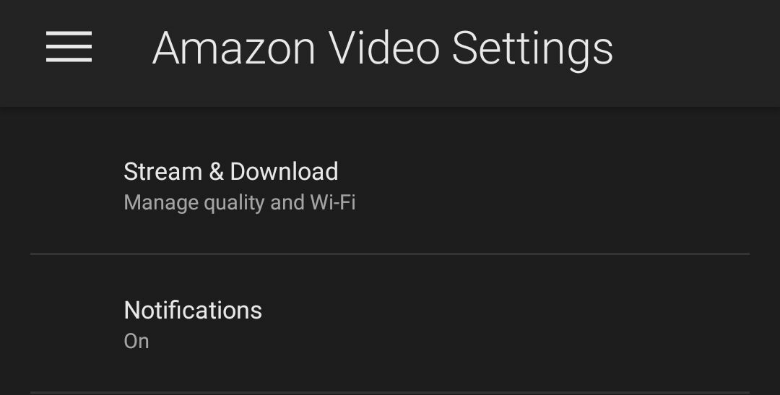Amazon Prime Video Settings