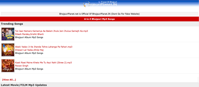 Main Interface of BhojpuriPlanet