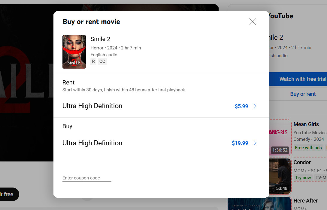 Buy or Rent Smile 2 on YouTube