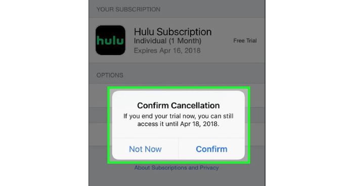 Cancel Hulu Subscription on iPhone