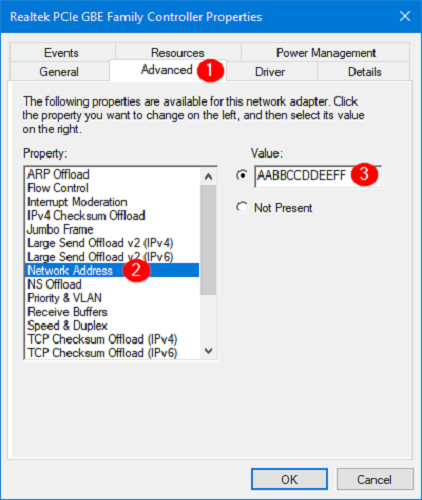 Change Mac Address on Windows