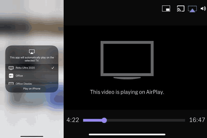 Choose Airplay Device iOS