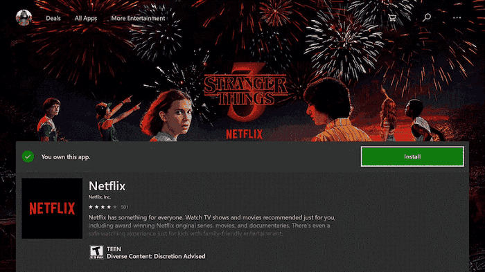 Click Install Netflix On Xbox One