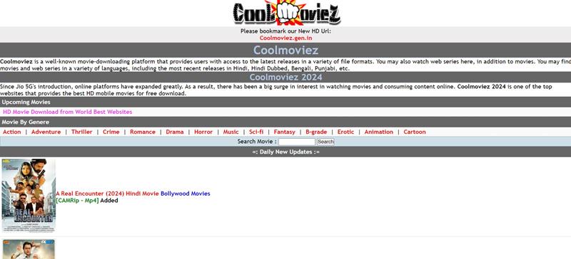 Main Interface of CoolMovieZ