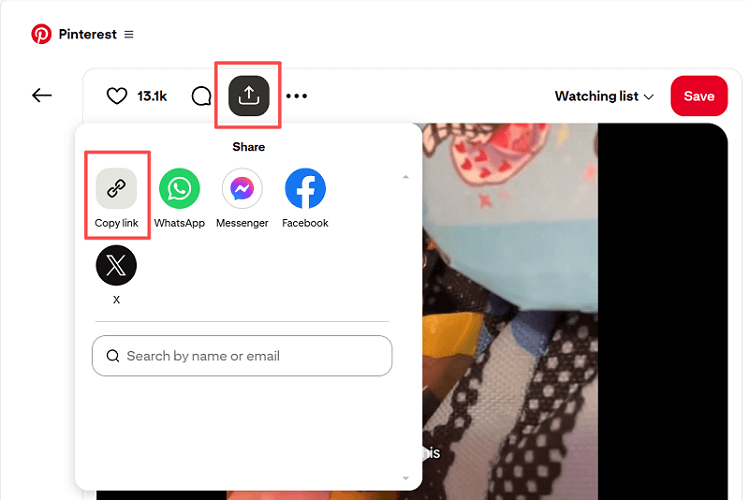 Copy Pinterest Video Link