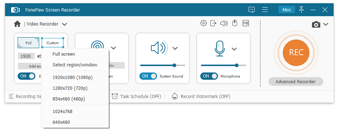 Customize Recording Settings 