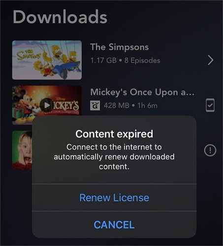 Disney Plus Video Downloads Expired