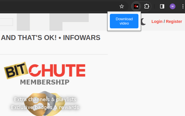 Download BitChute Videos in Browser Via Extension