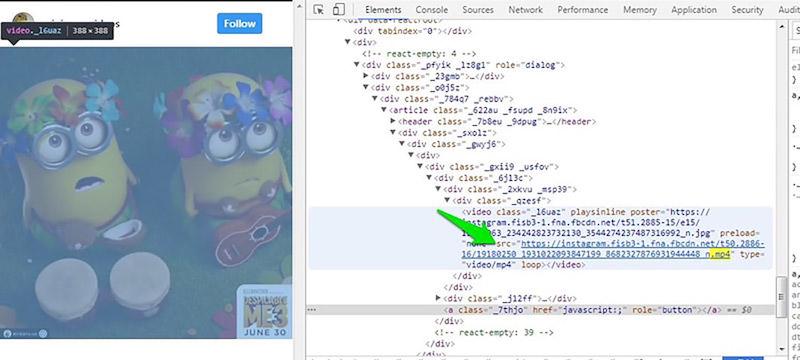 Use Inspect Element to Download Videos from Instagram