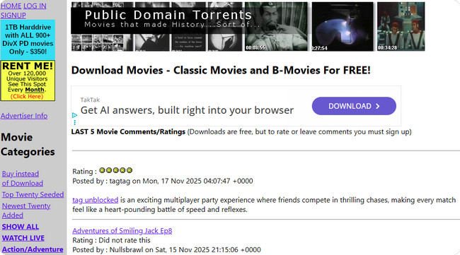 Download MP4 Movies in the Public Domain Torrents