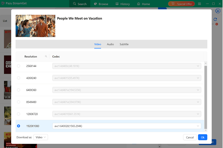 Download Netflix Movie on Pazu