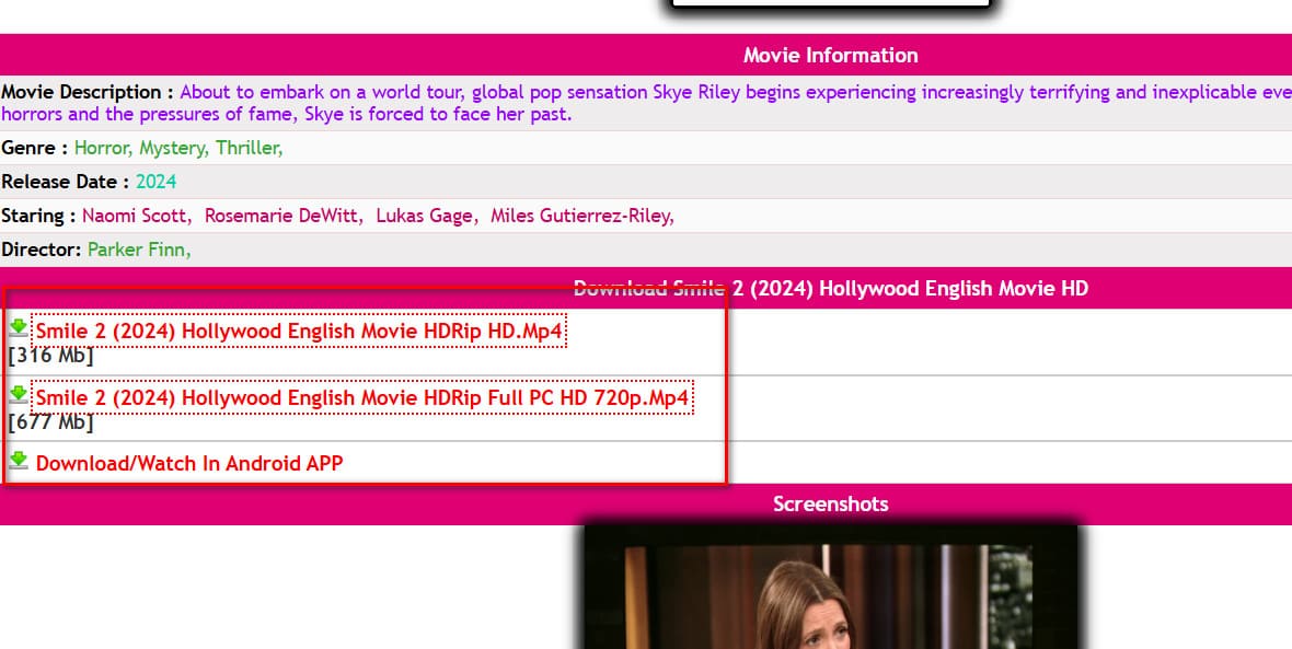 Selelct Download Version on MP4MovieZ