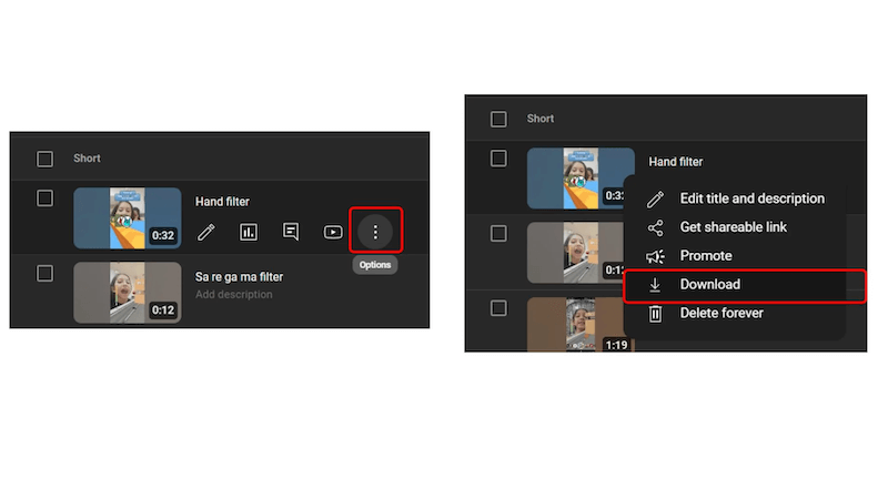 Download YouTube Video in YouTube Studio on Mobile
