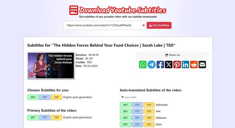 Download YouTube Subtitles with Chrome Extension