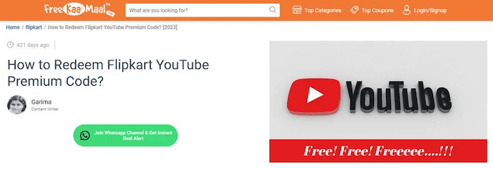 Get YouTube Premium for Free with Flipkart