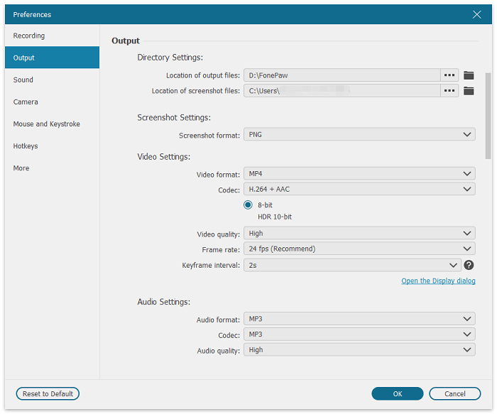 Adjust Output Settings for YouTube Videos