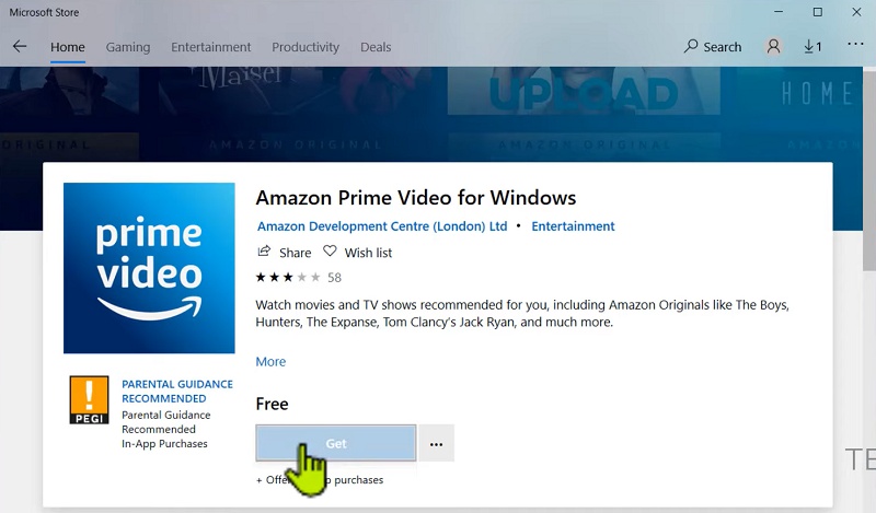 Get Amazon Prime Video in the Microsoft Store