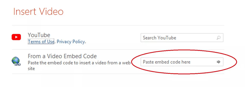 Insert a YouTube Video via Embed Code