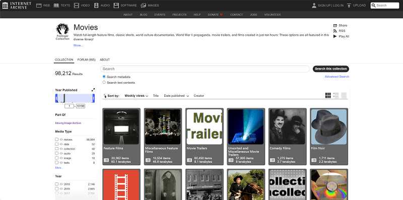 Get MP4 Movie Downloads on Internet Archive