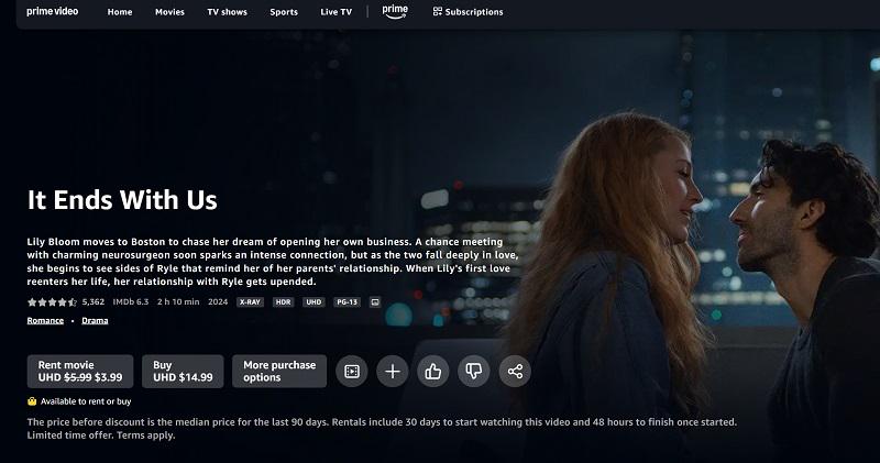 Rent or Buy the It Ends With Us Movie