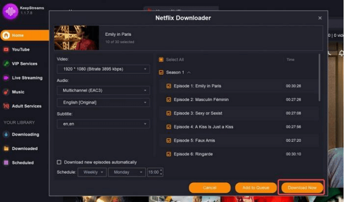 KeepStreams Download Netflix Videos