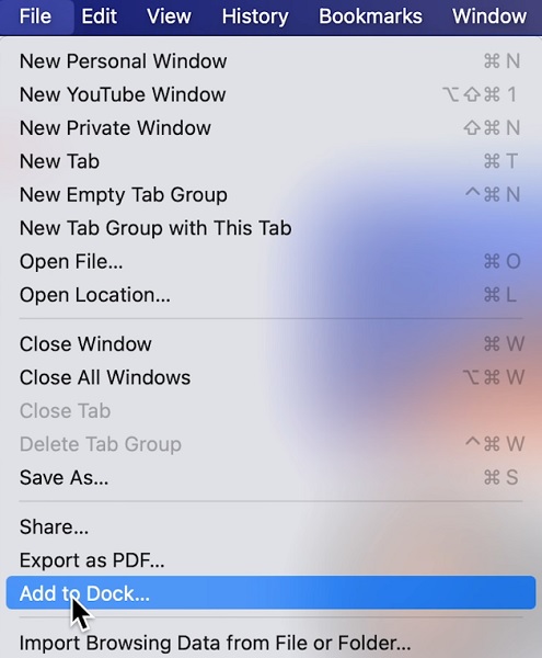 Add HBO Max to Dock on Mac