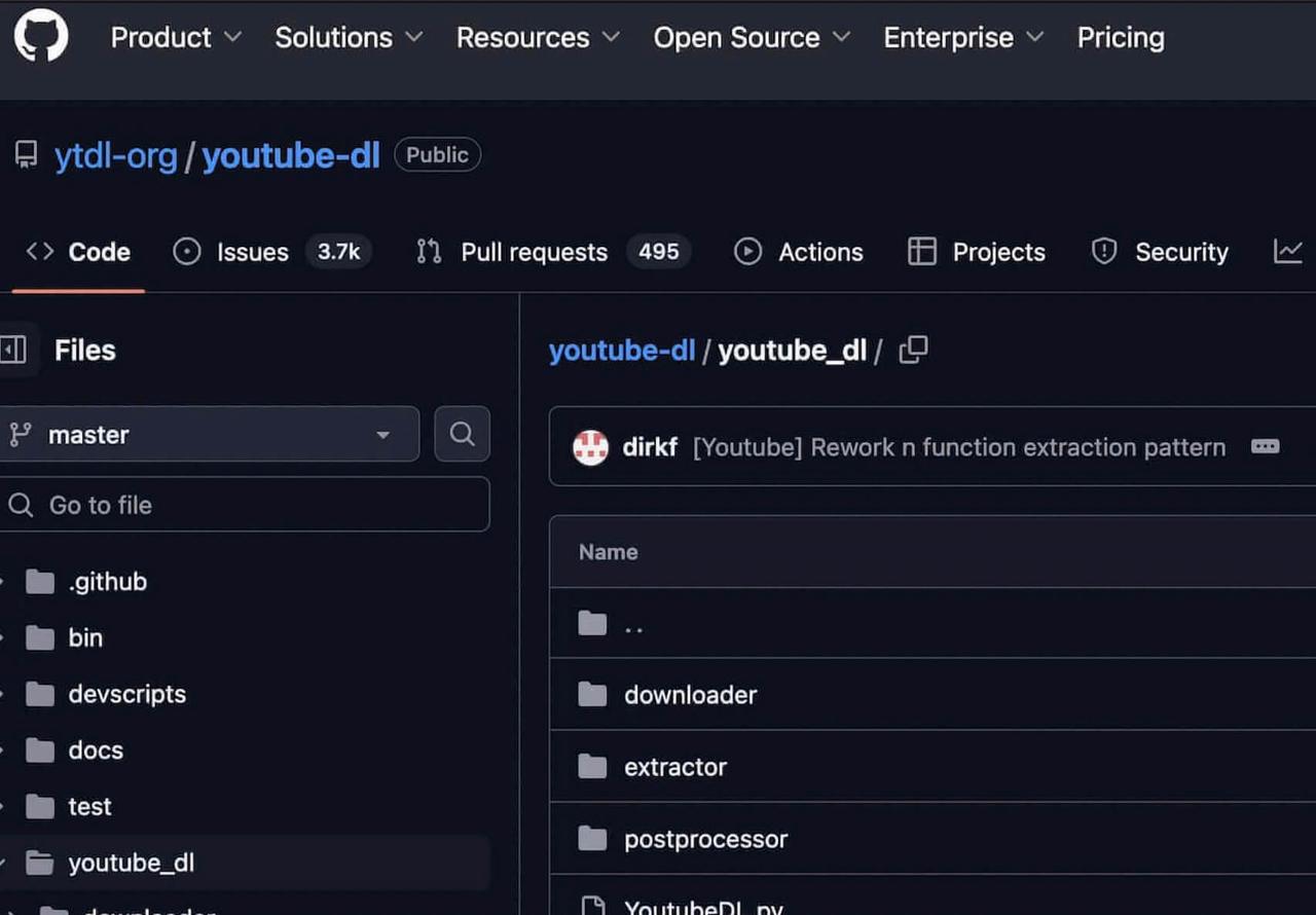 Main Interface of YouTube-dl