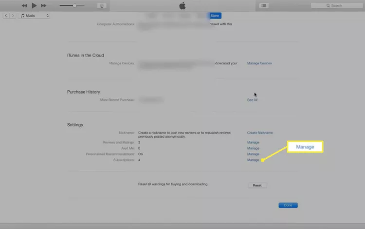 Manage Subscriptions on iTunes