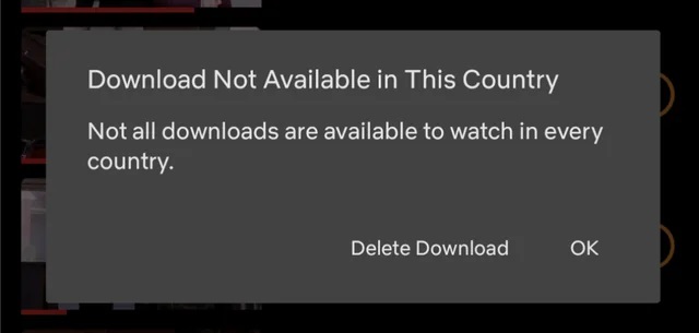 Netflix Download Not Available This Country