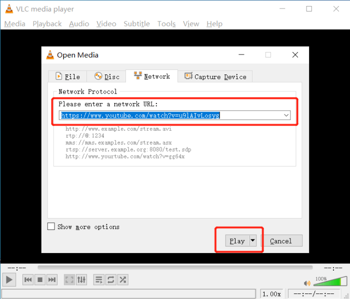 Play YouTube Private Video in VLC