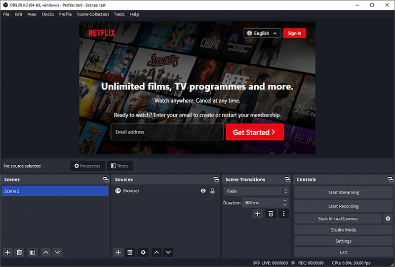 Record Netflix Video with OBS Studio