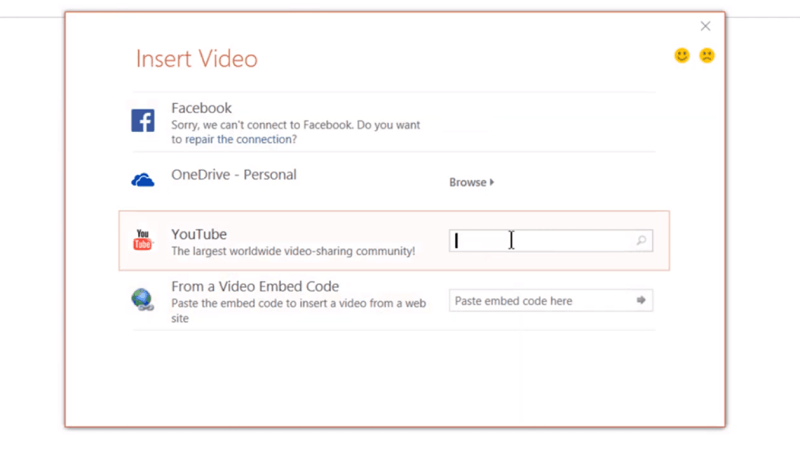 Search for YouTube Video Directly on PowerPoint 16