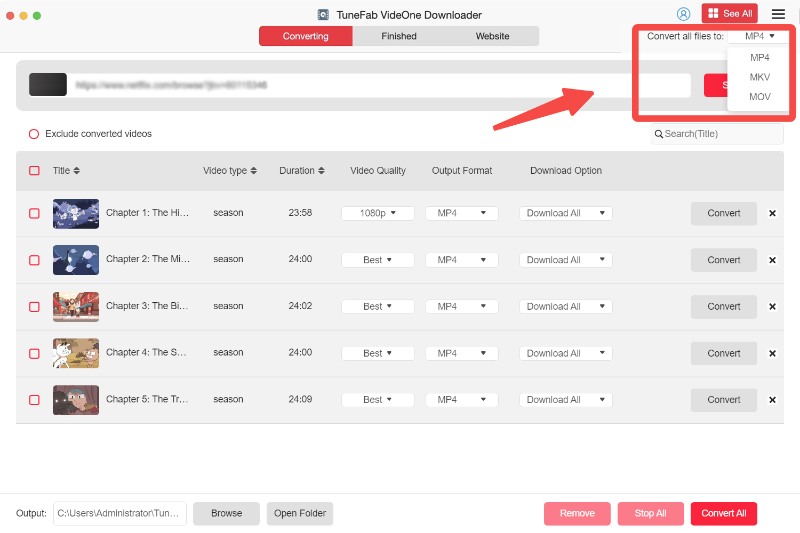 Select Output Formats for All Disney Plus Movies