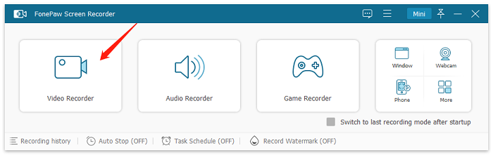 Select Video Recorder on FonePaw