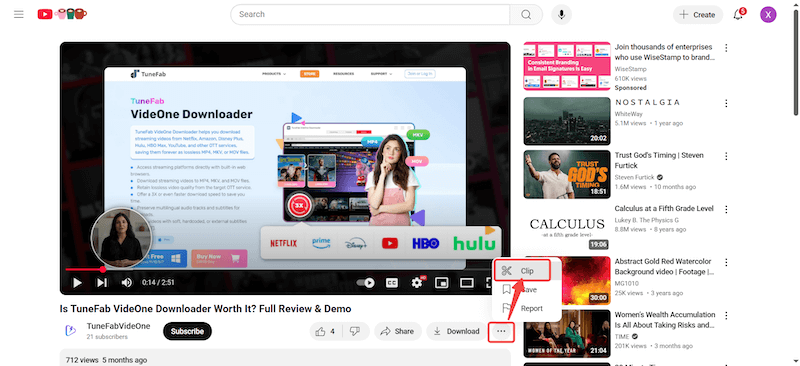 Select YouTube Clip Function