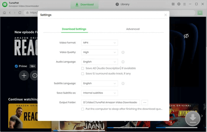 Set Output Parameters on TunePat