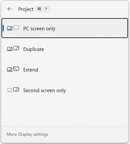 Set TV as External Screen Windows